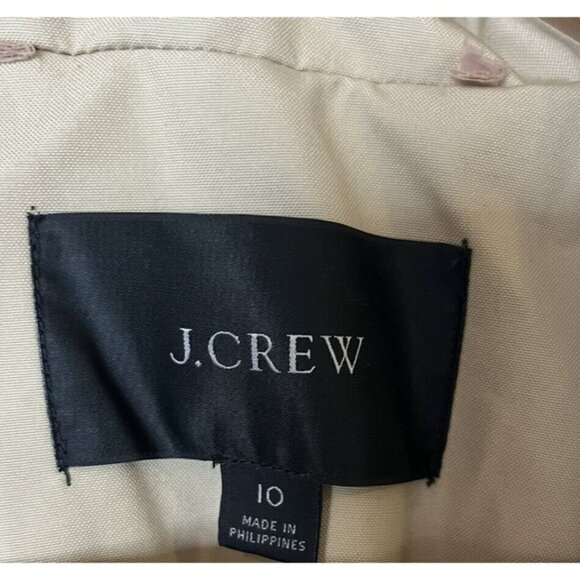 J Crew Khaki Icon Trench Coat With Detachable Hood Size 10 - Picture 8 of 13